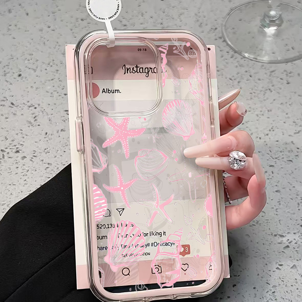 Shelly - Sommerliche rosa Muschel-Handyhülle für iPhone 17
