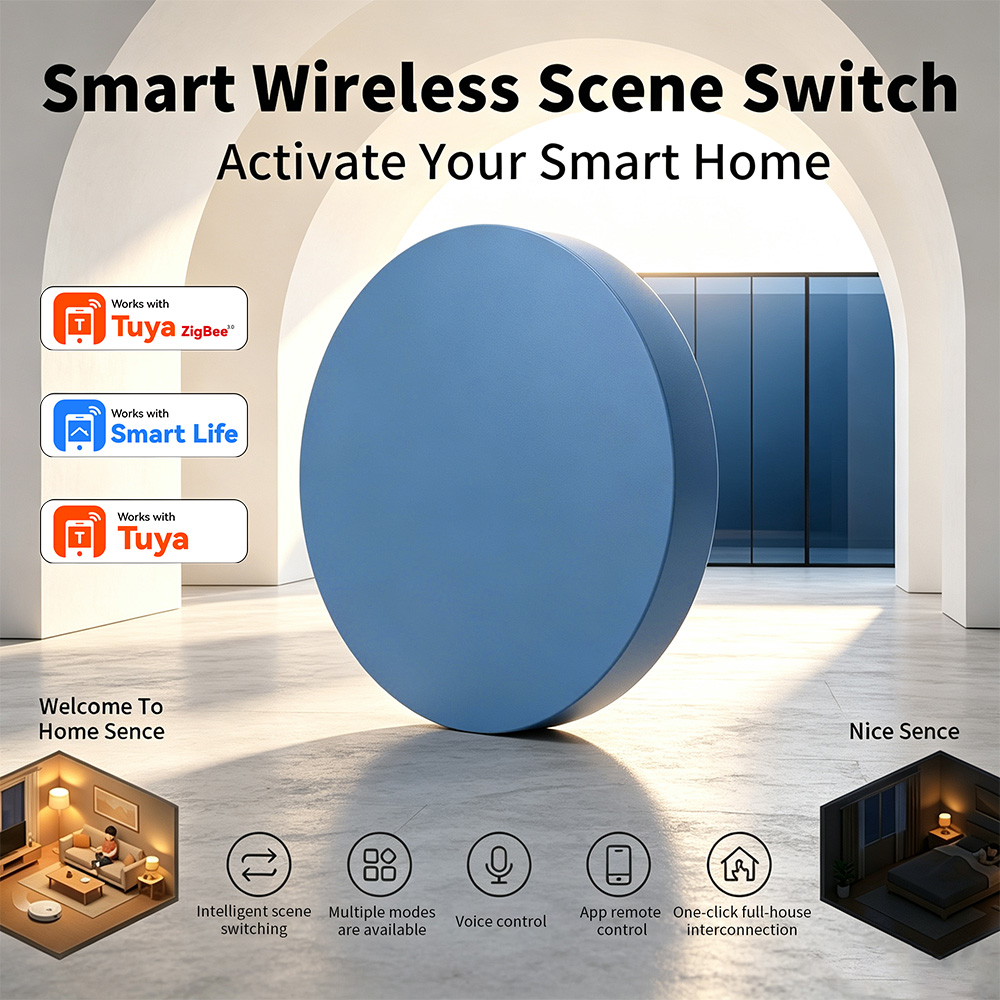 Smart Relay Tuya - Zigbee Smart-Szenen-Druckknopf Kompatibel mit Tuya Smart