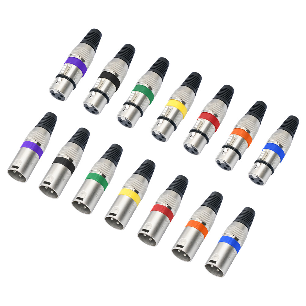 Shelly Plug - 3-Pin XLR-Stecker mit Zinklegierungsgehäuse, Farbkreis, Großer