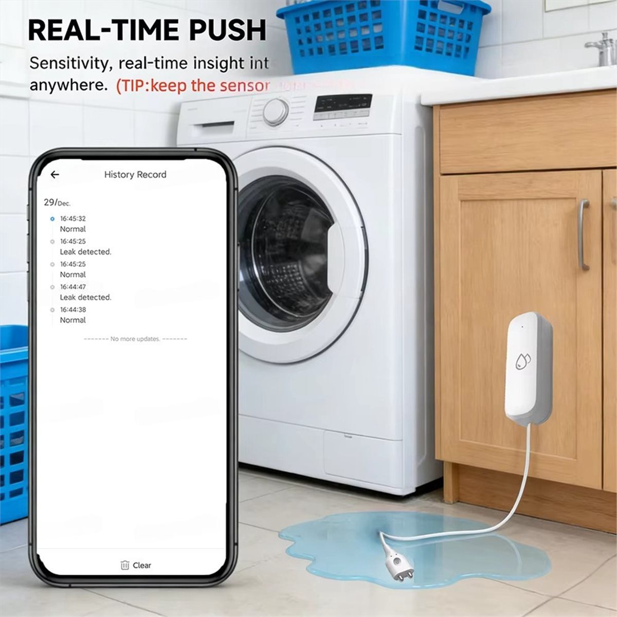 Tuya Smart - Kompatibler ZigBee Wasserleck-Sensor Alarme Smart Home