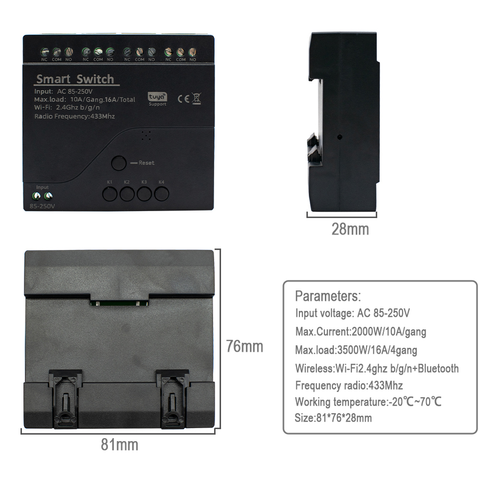 Tuya WIFI 4 Kanal Smart Switch – Tuya 4 Channel Bewertung und Preis