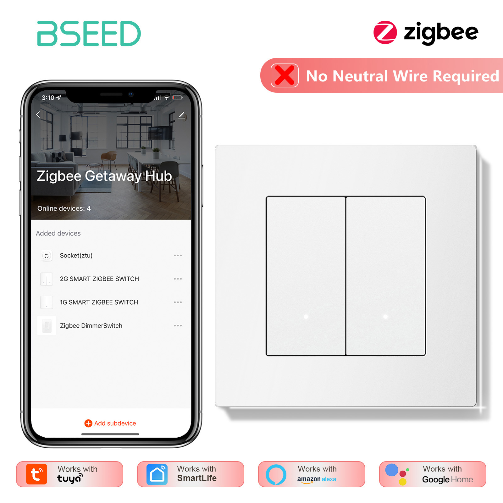 BSEED 1/2/3/4-fach Zigbee Lich – Tuya 4 Channel Bewertung und Preis
