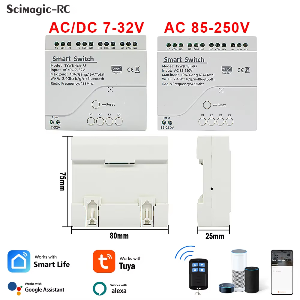 4-Kanal WLAN-Smart-Relais 4-Ka – Tuya 4 Channel Bewertung und Preis