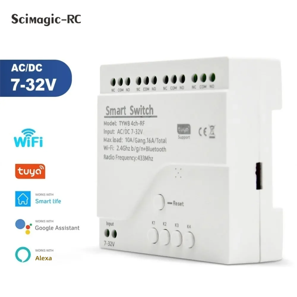 Tuya Smart WiFi 7-32V 85-250V  – Tuya 4 Channel Bewertung und Preis